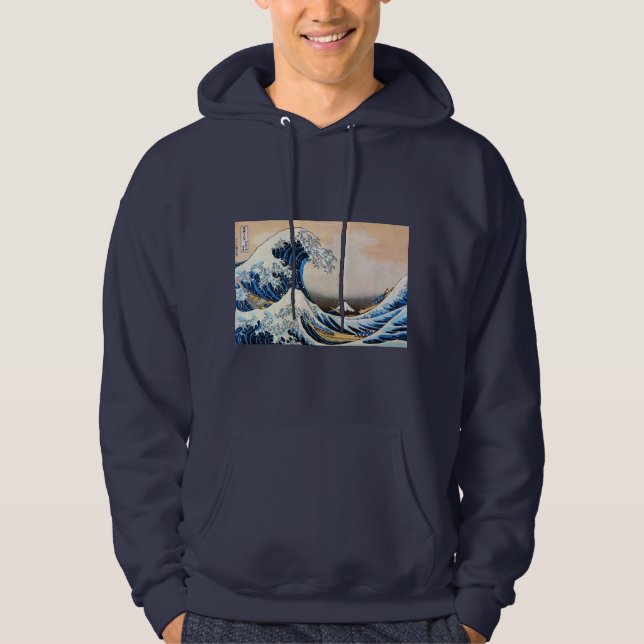 Great Wave, Hokusai, Ukiyo-e Hoodie (Front)