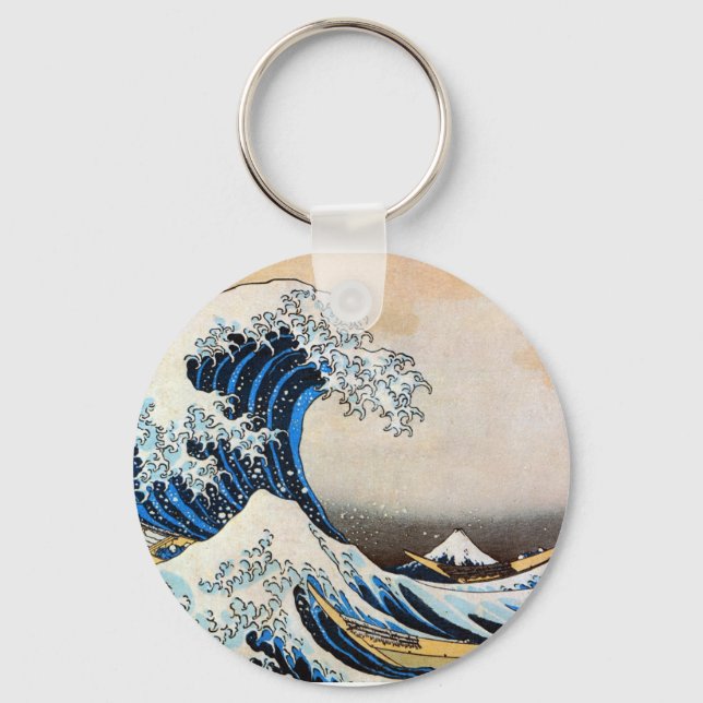 Great Wave, Hokusai, Ukiyo-e Keychain (Front)