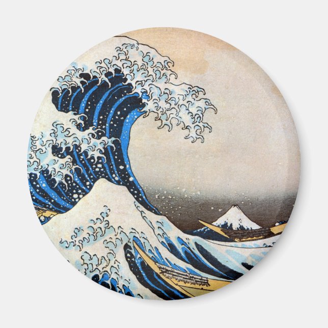 Great Wave, Hokusai, Ukiyo-e Magnet (Front)