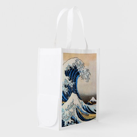 Great Wave, Hokusai, Ukiyo-e Reusable Grocery Bag
