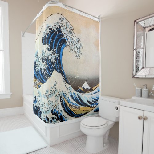 Great Wave Hokusai Ukiyo_e Shower Curtain