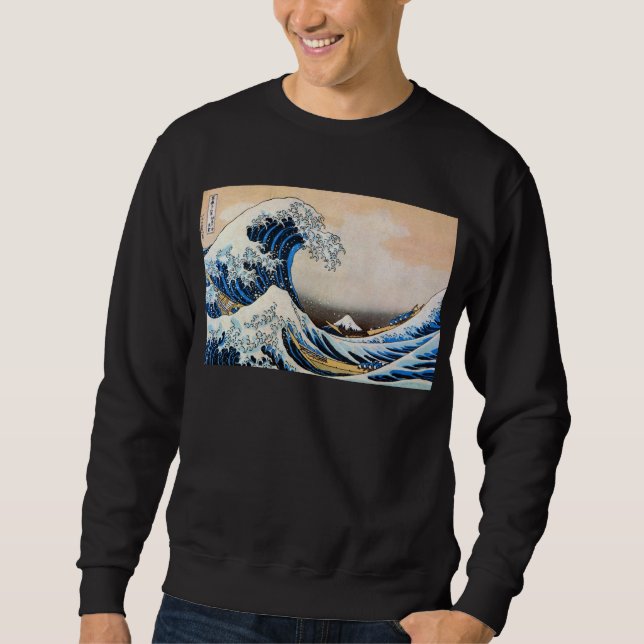Great Wave, Hokusai, Ukiyo-e Sweatshirt (Front)
