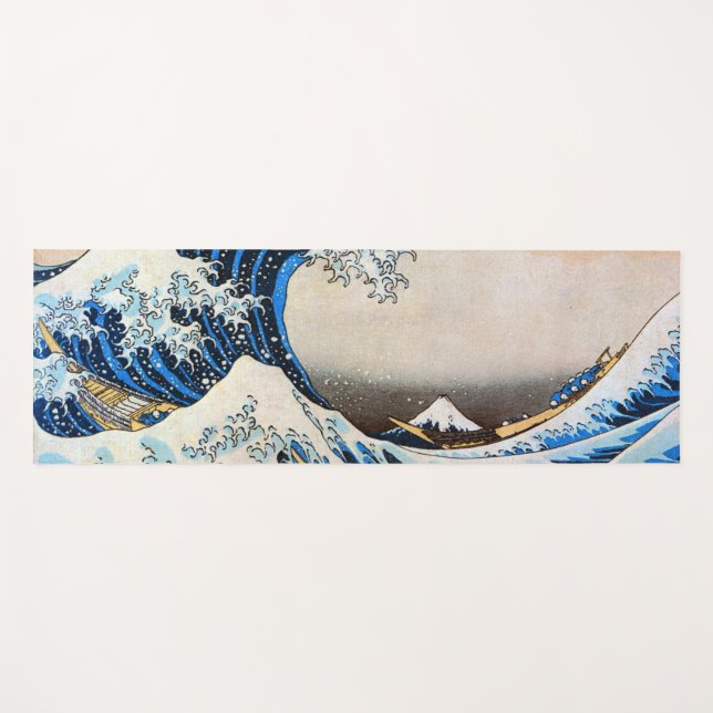 Great Wave, Hokusai, Ukiyo-e Yoga Mat (Front (Horizontal))