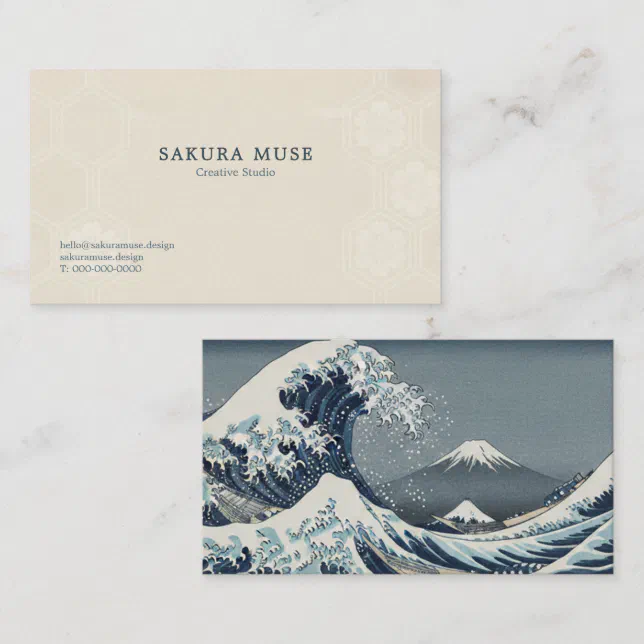 Great Wave Inspired Japanese Business Card | Zazzle