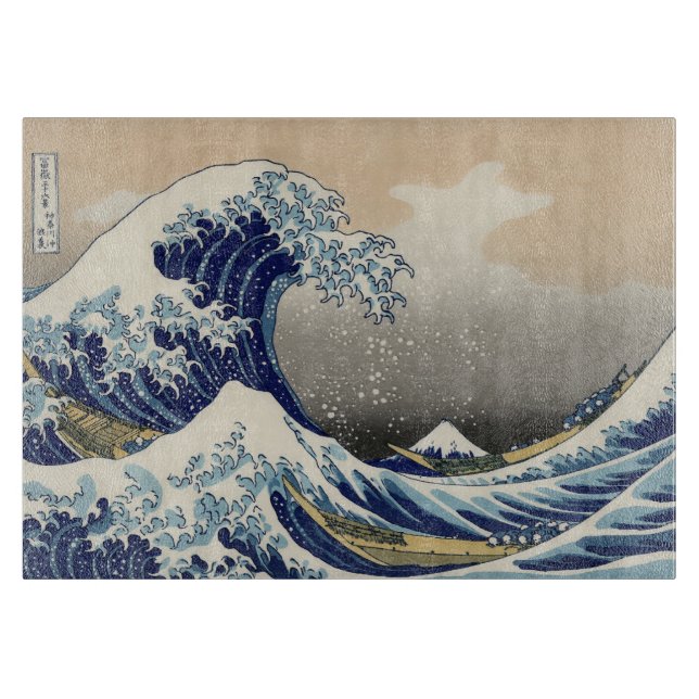Great Wave Kanagawa Japanese Painting Cutting Board (Front)