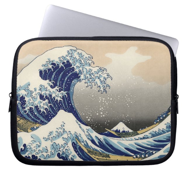 Great Wave Kanagawa Japanese Painting Laptop Sleeve (Front)