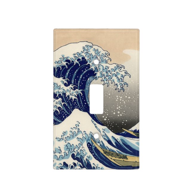 Great Wave Kanagawa Japanese Painting Light Switch Cover (Front)