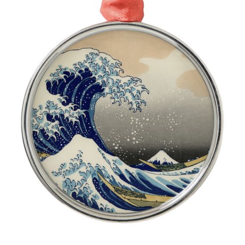Great Wave Kanagawa Japanese Painting Metal Ornament