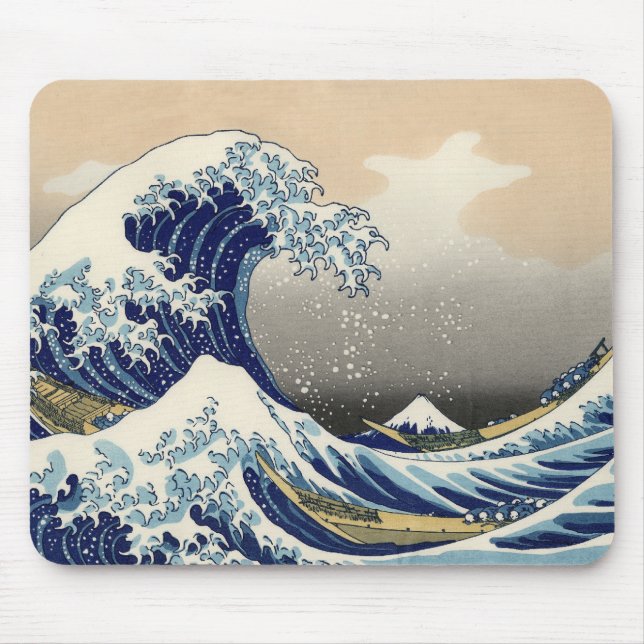 Great Wave Kanagawa Japanese Painting Mouse Pad (Front)