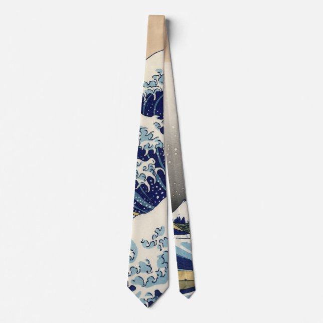 Great Wave Kanagawa Japanese Painting Neck Tie (Front)