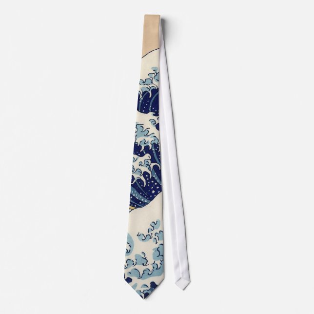 Great Wave Kanagawa Japanese Painting Neck Tie (Front)