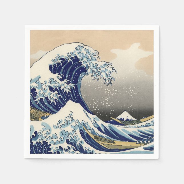 Great Wave Kanagawa Japanese Painting Paper Napkins (Front)