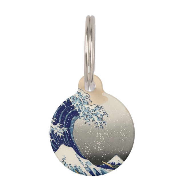 Great Wave Kanagawa Japanese Painting Pet ID Tag (Front)