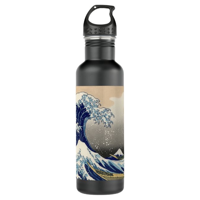 Great Wave Kanagawa Japanese Painting Stainless Steel Water Bottle (Front)