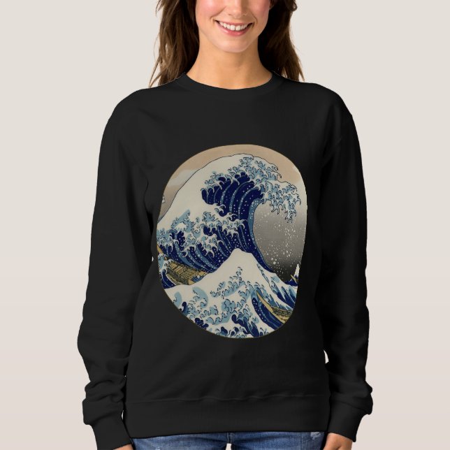Great Wave Kanagawa Japanese Painting Sweatshirt (Front)