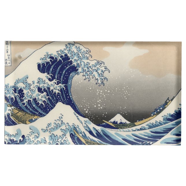 Great Wave Kanagawa Japanese Painting Table Number Holder (Front)