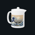Great Wave Kanagawa Japanese Painting Teapot<br><div class="desc">Japanese Woodcut Wave -- Mount Fuji Wave by Hokusa A big wave is out in the ocean -- and you see Mount Fuji in the distant background -- the wave curls around the great Mt. Fuji. The giant wave is so intense that you might almost miss the boaters in the...</div>