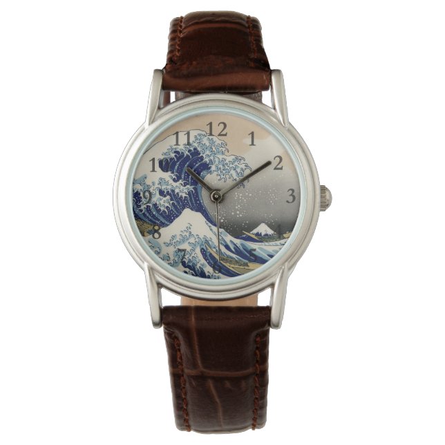 Great Wave Kanagawa Japanese Painting Watch (Front)