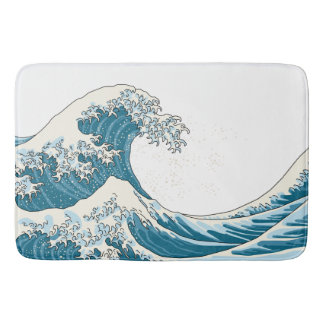 Great wave - light blue bathmat