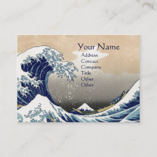 GREAT WAVE MONOGRAM BUSINESS CARD