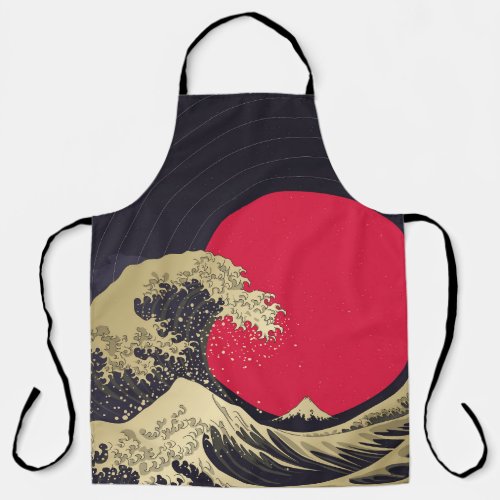 Great Wave of kanagawa Hokusai Japanese wave i Apron