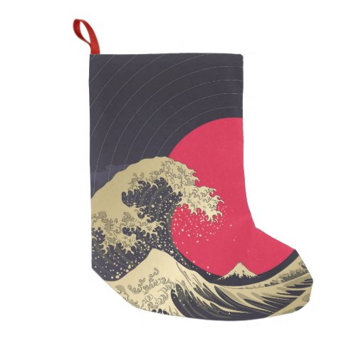 Great Wave of kanagawa Hokusai Japanese wave i Small Christmas Stocking