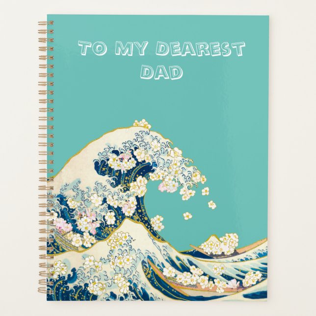 Great wave of spring flowers turquoise  planner (Front)
