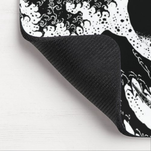 Great Wave off Kanagawa Black and White Mouse pad