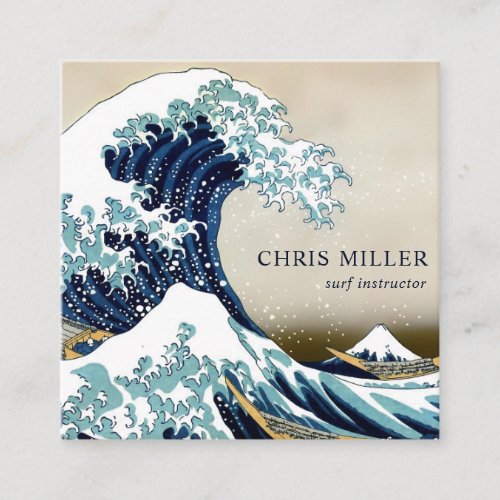 Great Wave off Kanagawa by Hokusai Surfer Square Business Card