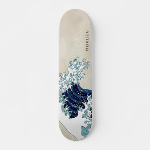 Great Wave off Kanagawa Custom Text Skateboard