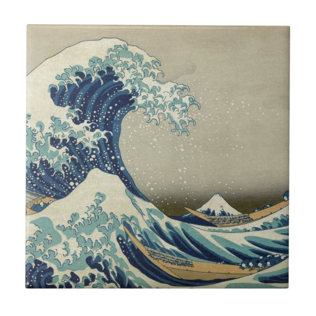 Great Wave off Kanagawa - Hokusai Ceramic Tile (Front)
