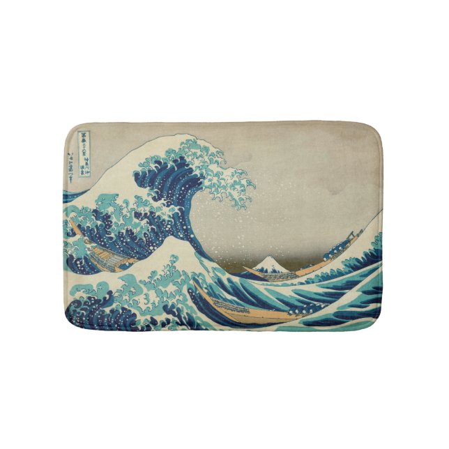 Great Wave off Kanagawa Hokusai famous wave Japan Bath Mat (Front)