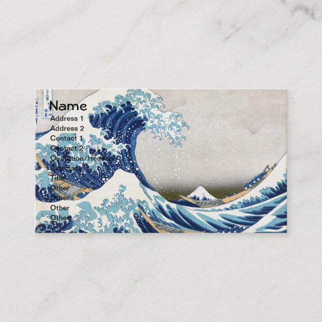 Great Wave Off Kanagawa Hokusai Fine Art Business Card (Front)