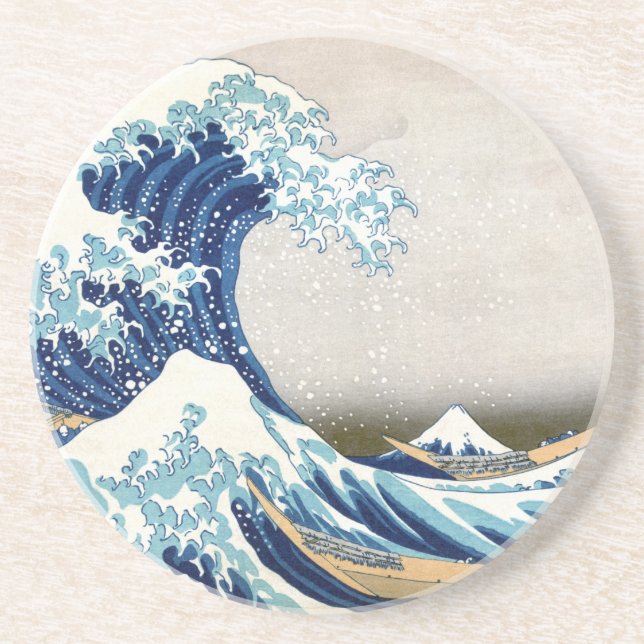 Great Wave Off Kanagawa Hokusai Fine Art Coaster (Front)