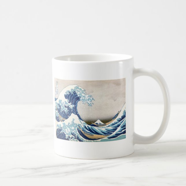 Great Wave Off Kanagawa Hokusai Fine Art Coffee Mug (Right)