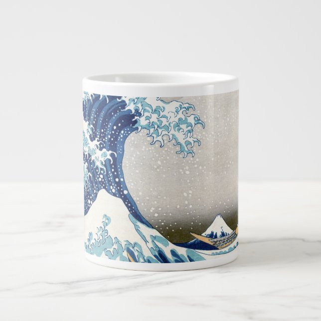 Great Wave Off Kanagawa Hokusai Fine Art Giant Coffee Mug (Front)