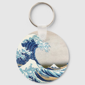 Great Wave Off Kanagawa Hokusai Japanese Fine Art Keychain