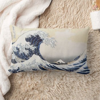 Great Wave Off Kanagawa Hokusai Lumbar Pillow by mangomoonstudio at Zazzle