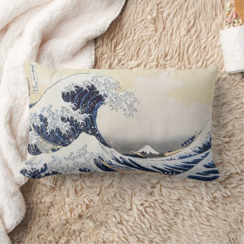 Great Wave off Kanagawa Hokusai Lumbar Pillow