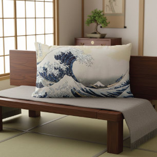 Great Wave off Kanagawa Hokusai Lumbar Pillow