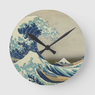 Great Wave off Kanagawa - Hokusai Round Clock