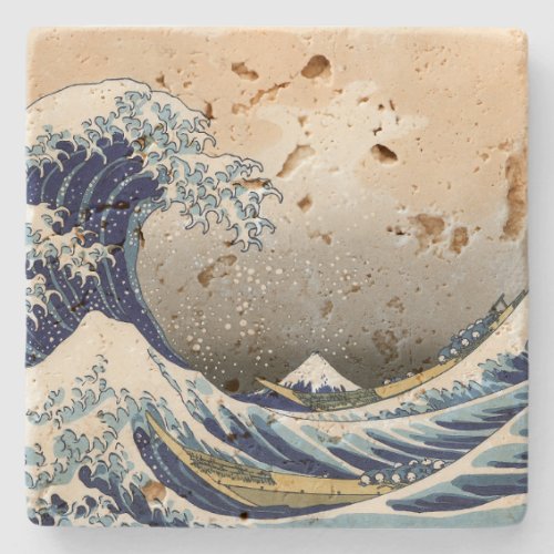 Great Wave off Kanagawa  Hokusai  Stone Coaster