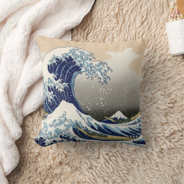 Great Wave off Kanagawa | Hokusai | Throw Pillow (Blanket)