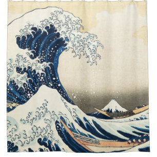Great Wave Off Kanagawa Hokusai Vintage Japanese Shower Curtain
