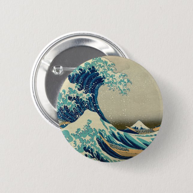 Great Wave off Kanagawa & Japanese Art /Japan Button (Front & Back)