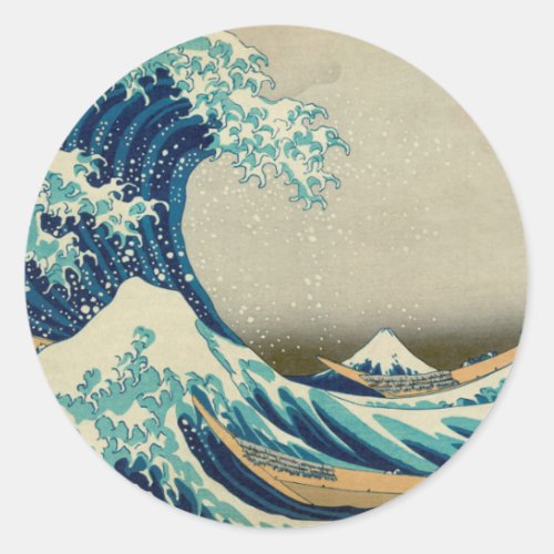 Great Wave off Kanagawa  Japanese Art Japan Classic Round Sticker
