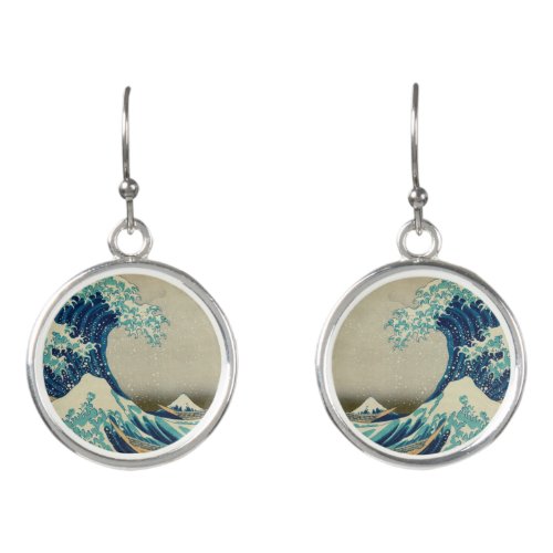 Great Wave off Kanagawa  Japanese Art Japan Earrings