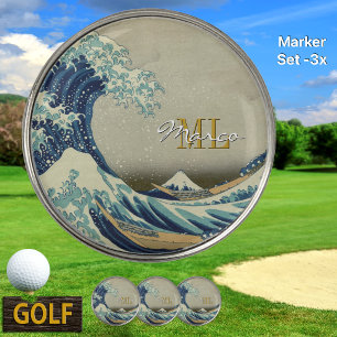 Great Wave off Kanagawa & Japanese Art /Japan Golf Ball Marker