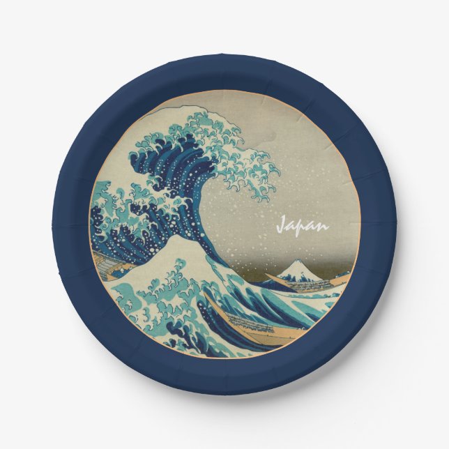 Great Wave off Kanagawa & Japanese Art /Japan Pape Paper Plates (Front)