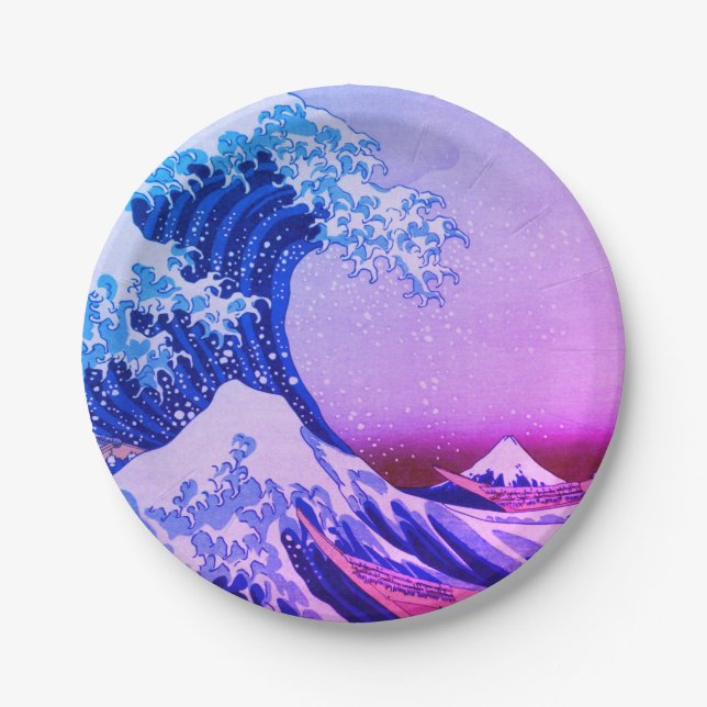 Great Wave off Kanagawa & Japanese Art /Japan Paper Plates (Front)